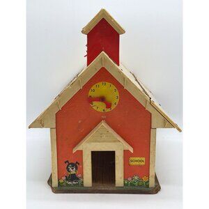 Fisher-Price 1971 Play Family Schoolhouse #923 Vintage Toy With Chalkboard & Bel